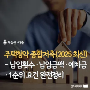 주택청약-종합저축-2025-납입횟수-납입금액-예치금-1순위-요건-완전정리