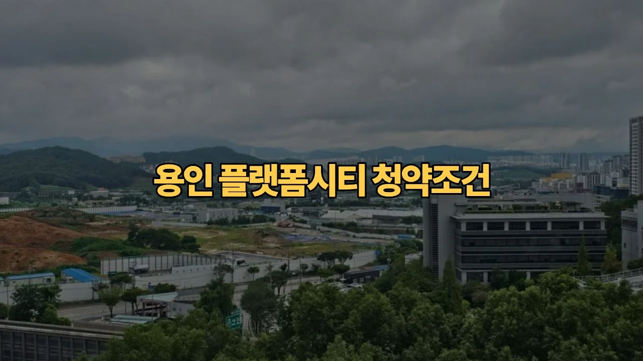 용인 플랫폼시티 청약 조건, 무주택 유지하면 1순위 될까요?